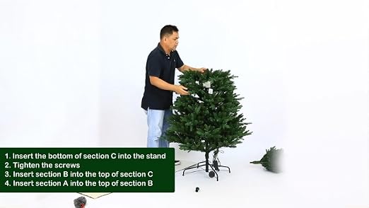 Hykolity 6' Artificial Pencil Slim Christmas Tree, Pre-Lit with 200 Color Changing LEDs, 544 PVC Tips, Hinged Branches, Metal Base, 10 Modes