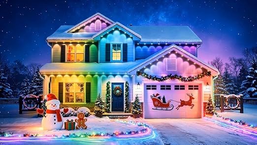 600FT Permanent Outdoor Lights RGB+IC Lights for House