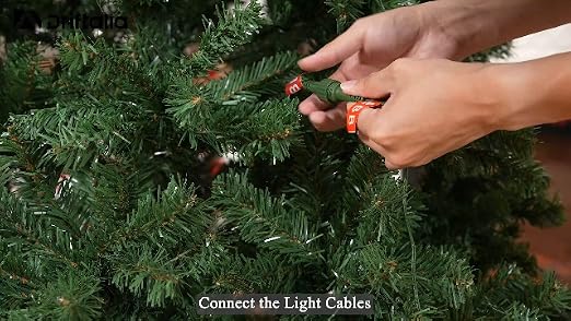 6FT Pre-Lit Artificial Christmas Tree, 300 LED Lights, 900 PVC Branch Tips