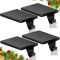 Christmas Stocking Holders for Mantle Set of 4, Black Heavy Duty Iron Stocking Hangers Base, Low Profile Weighted Stocking Holder Hooks for Fireplace Tabletop Shelf Christmas Decoration