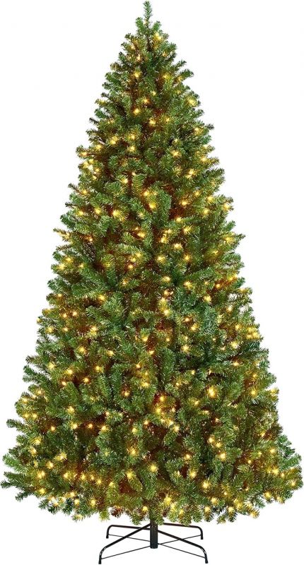Yaheetech 9ft Pre-lit Christmas Tree with 850 Warm White Lights, Green